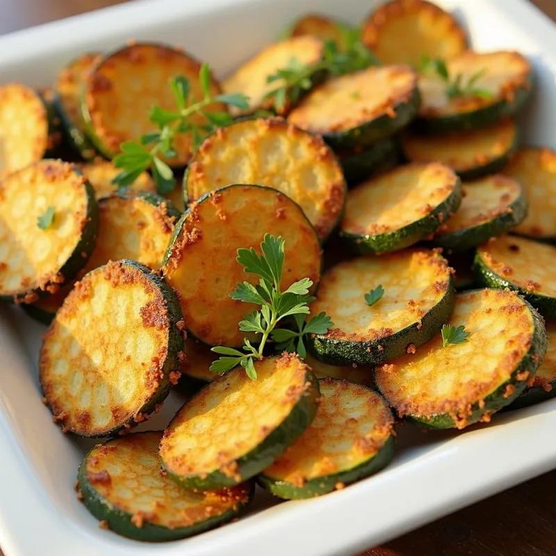 Vegan Air Fried Zucchini Plating