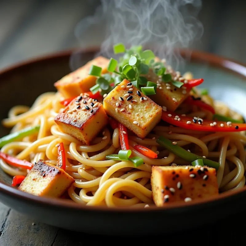 Asian Vegetarian Noodles with Tofu