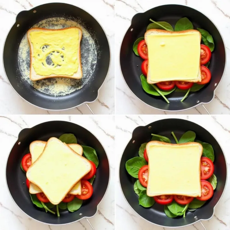 Assembling the Vegan Grilled Cheese