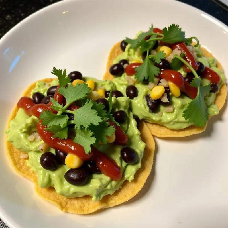 Avocado and Black Bean Tostadas