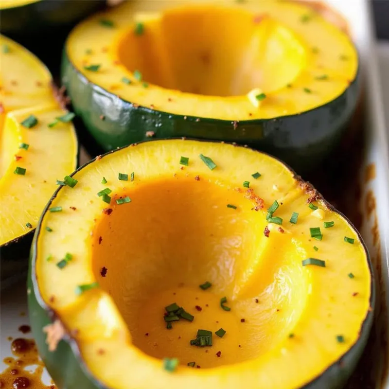 Baked acorn squash with herbs