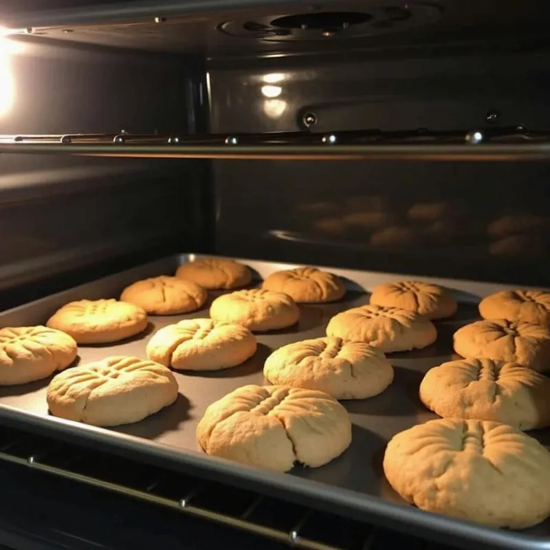 Baking cookies in oven