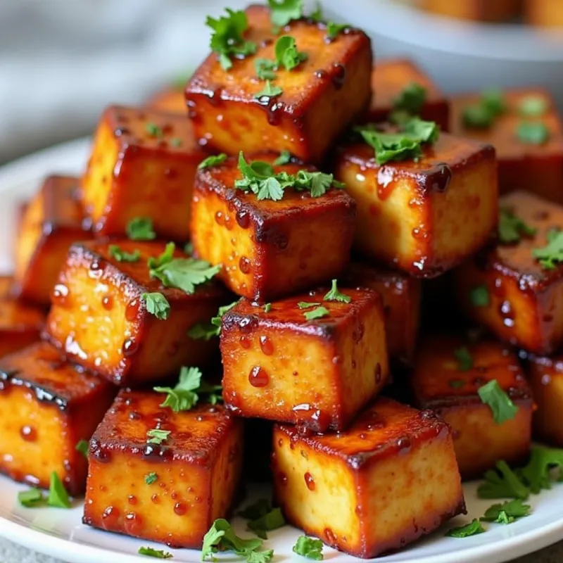 Platter of Sweet and Smoky BBQ Tofu