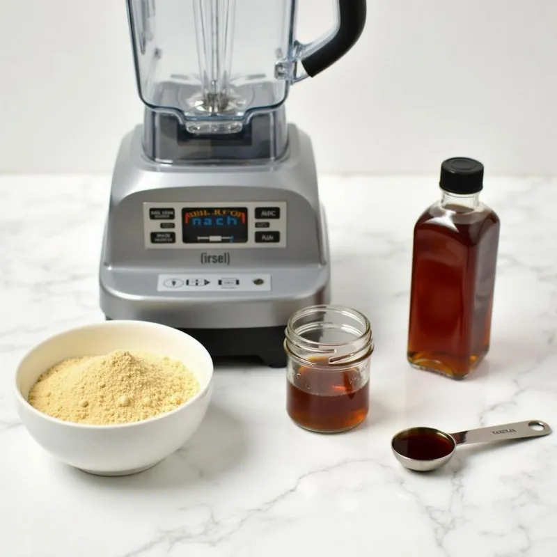 Vegan creamer ingredients in a blender