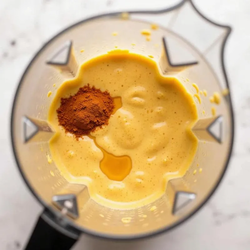 Blending Vegan Pumpkin Cold Foam Ingredients