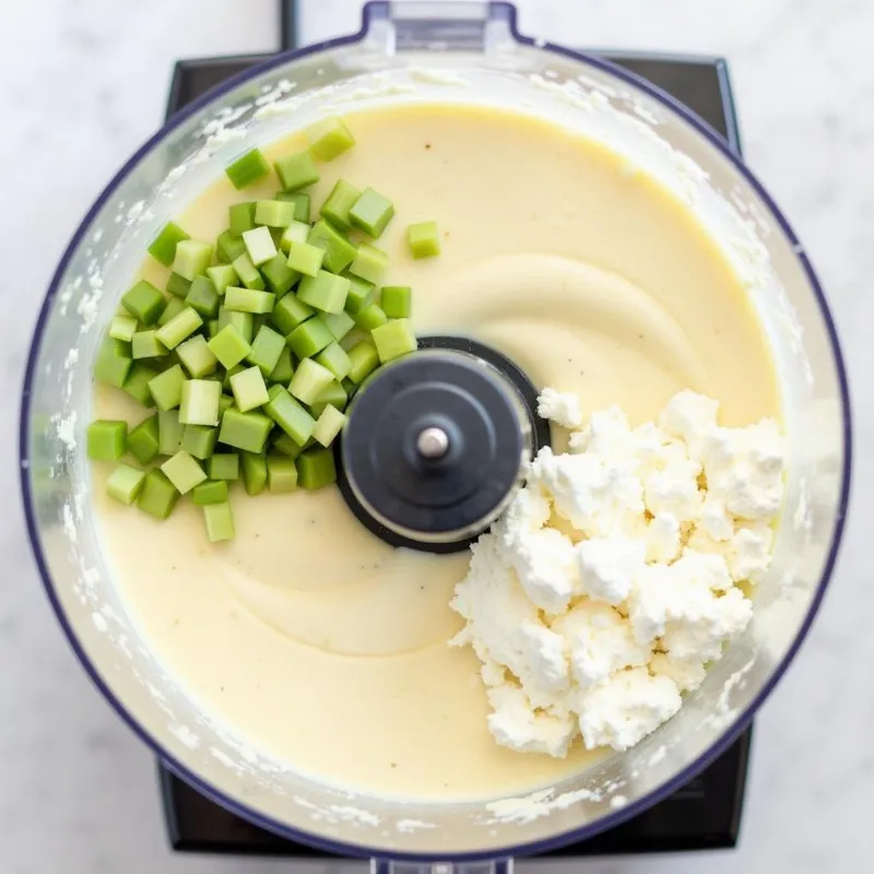 Blending vegan ricotta ingredients