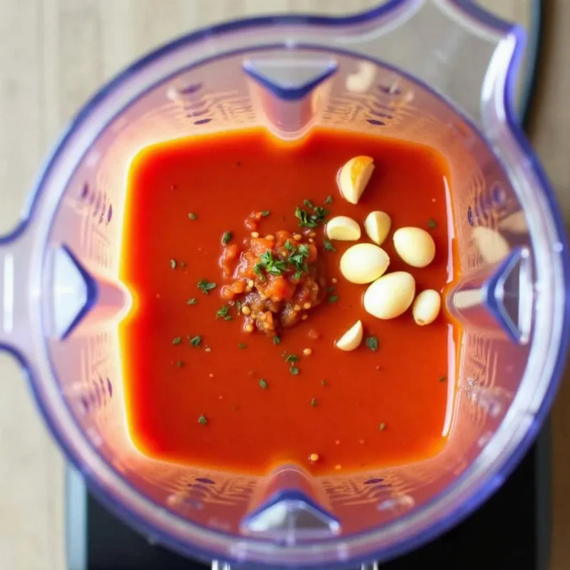 vegan roasted red pepper sauce blending