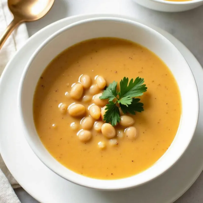  A bowl of creamy vegan cannellini bean soup 