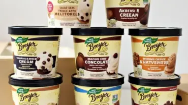 Assortment of Breyers Vegan ice cream pints