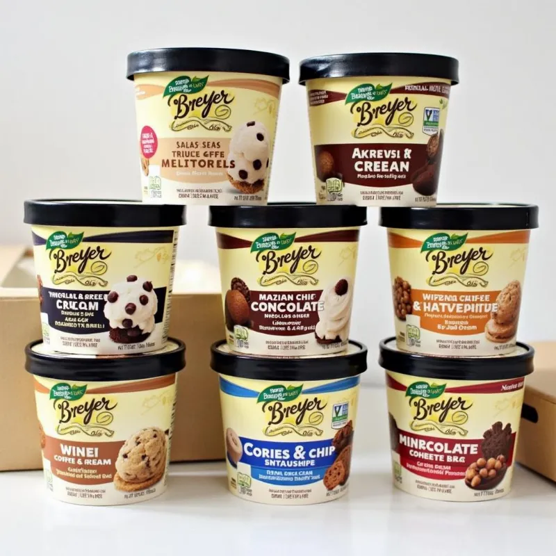 Assortment of Breyers Vegan ice cream pints