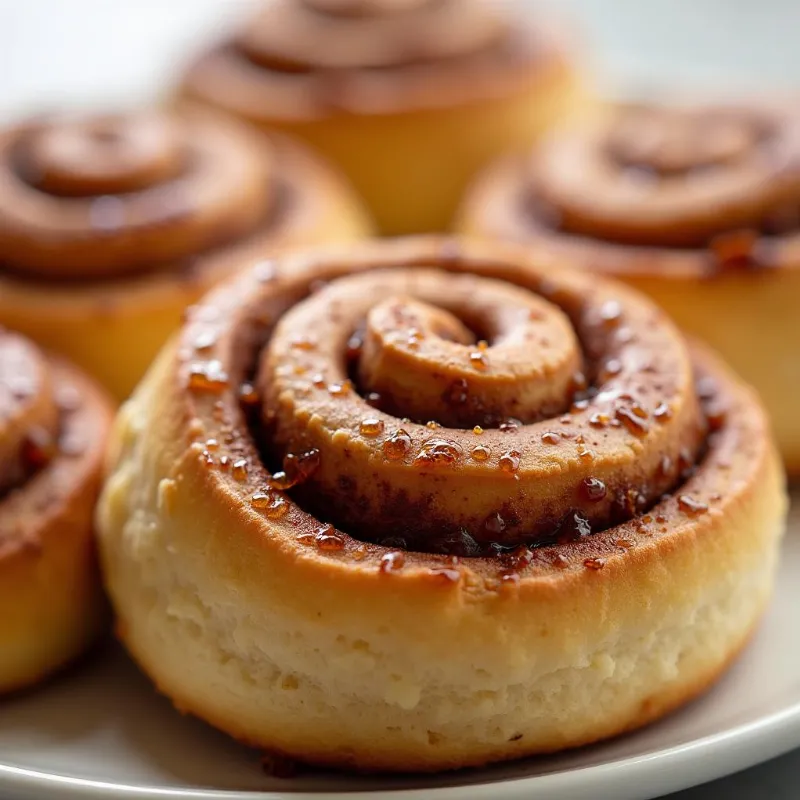 Close-up of deliciously chilled raw vegan cinnamon rolls, ready to be enjoyed