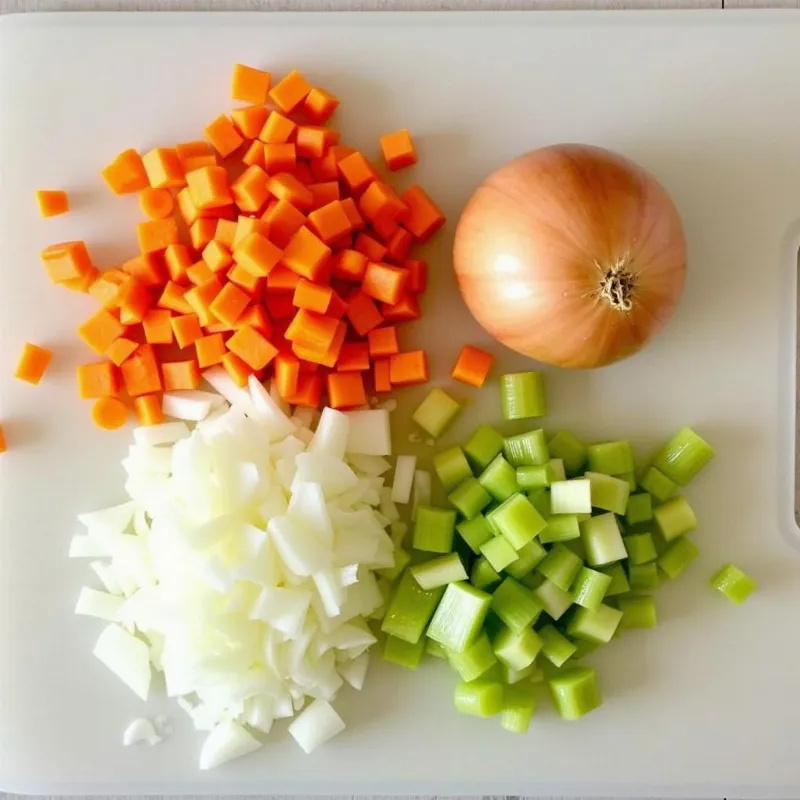  Chopping vegetables for vegan cannellini bean soup 