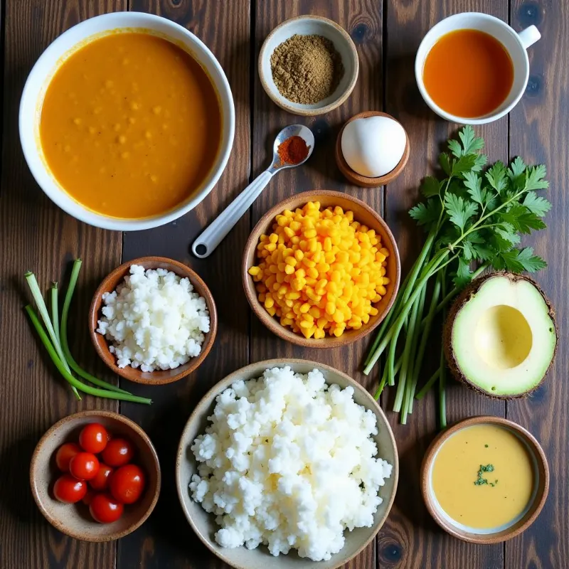 Ingredients for vegan coconut curry.