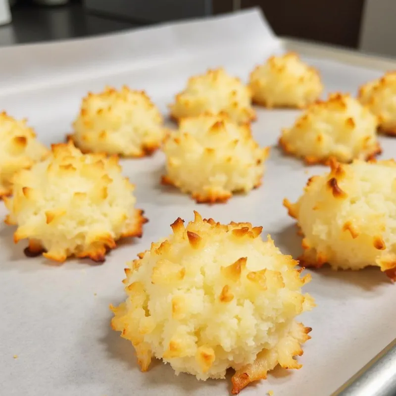 Coconut Macaroons on Baking Sheet