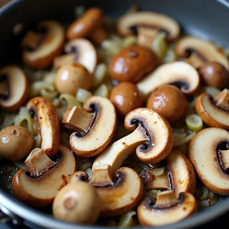 Cooking Mushrooms for Vegan Soup