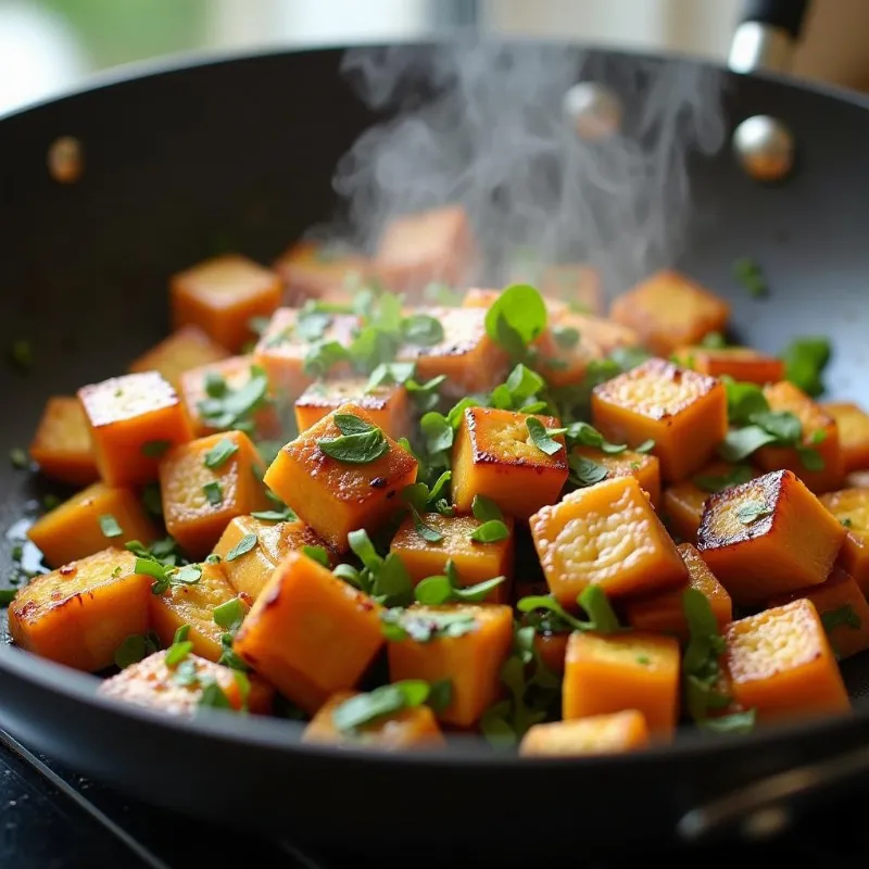 cooking vegan egg roll filling