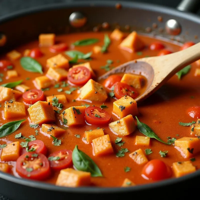 Cooking Vegan Lasagna Filling