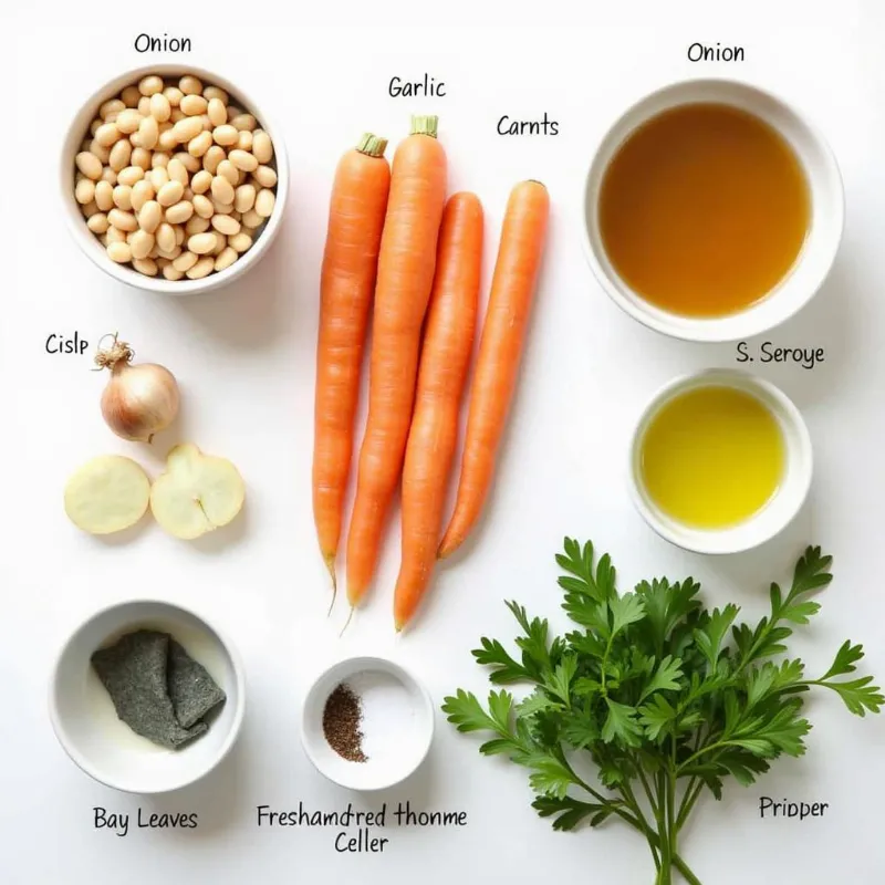 Ingredients for vegan cannellini bean soup