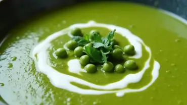 Creamy Vegan Pea Soup in a Bowl