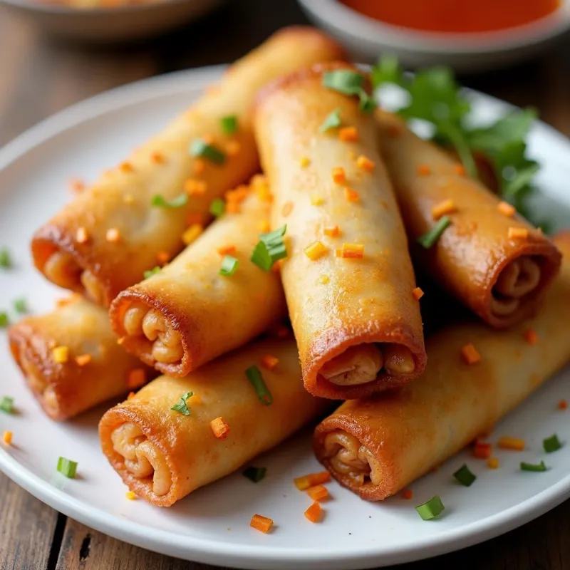 crispy vegan egg rolls