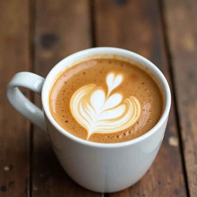 Steaming cup of coffee with vegan creamer