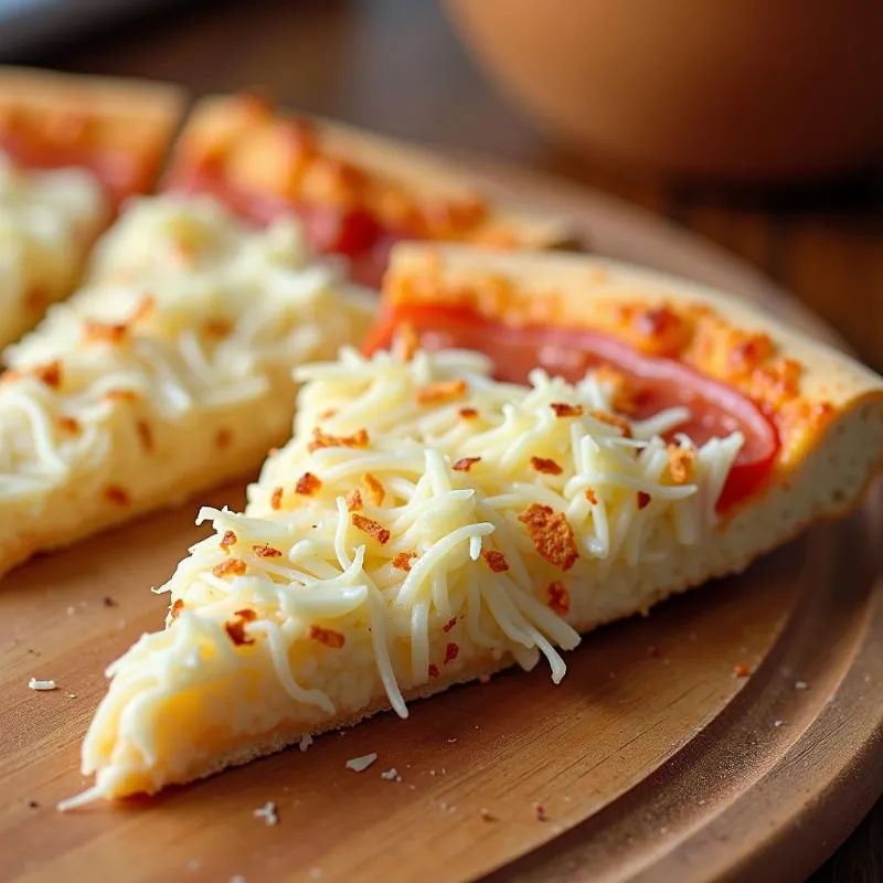 Pizza Slice with Melted Daiya Cutting Board Shreds