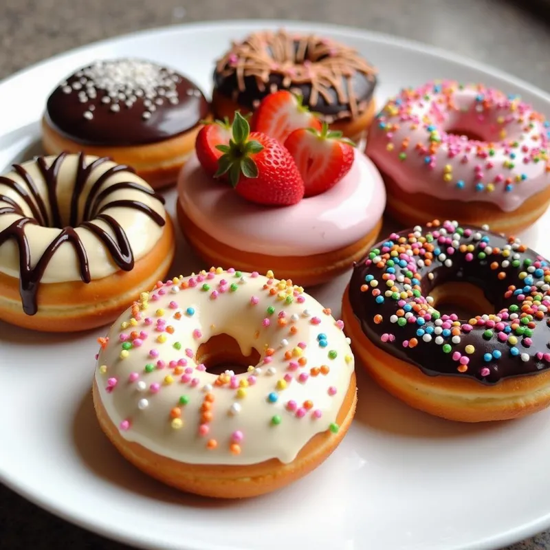 Decorated Vegan Donuts on a Plate