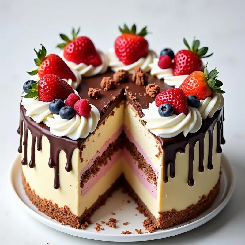 Decorated Vegan Ice Cream Cake