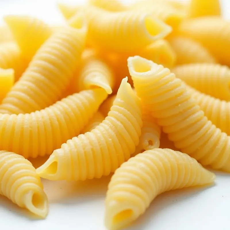 Various pasta shapes suitable for vegan cold pasta salad.