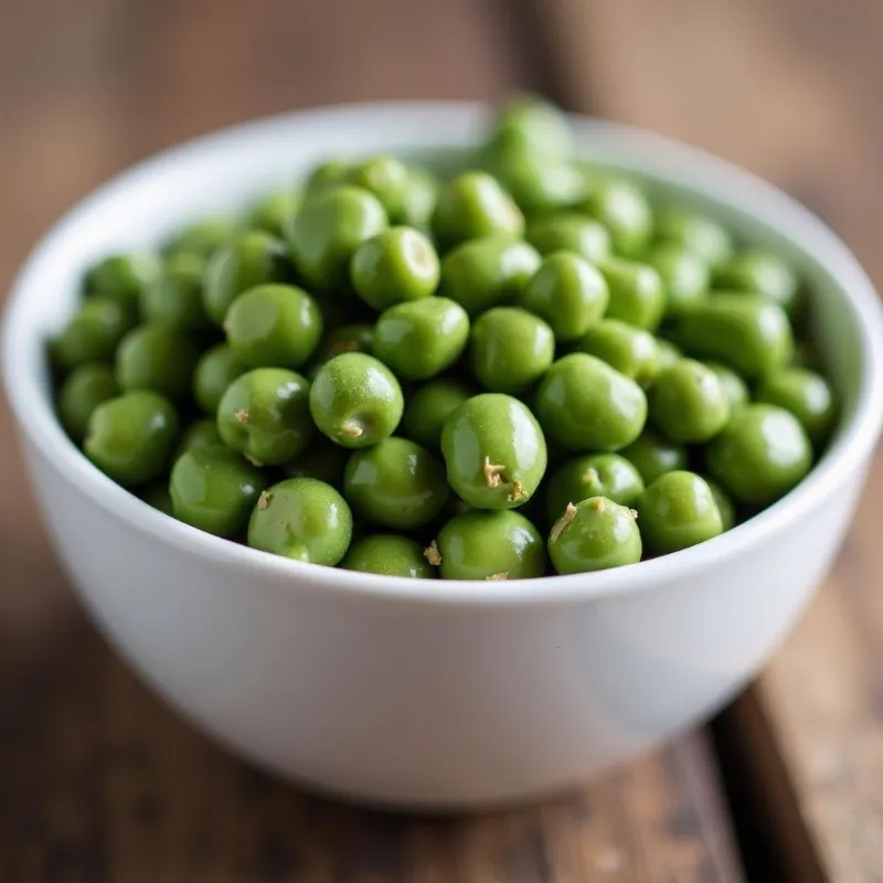 Dried split peas in a bowl