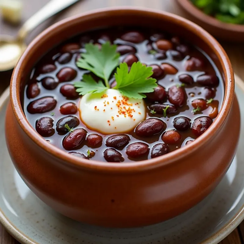 Steaming Bowl of Vegan Black Bean Soup