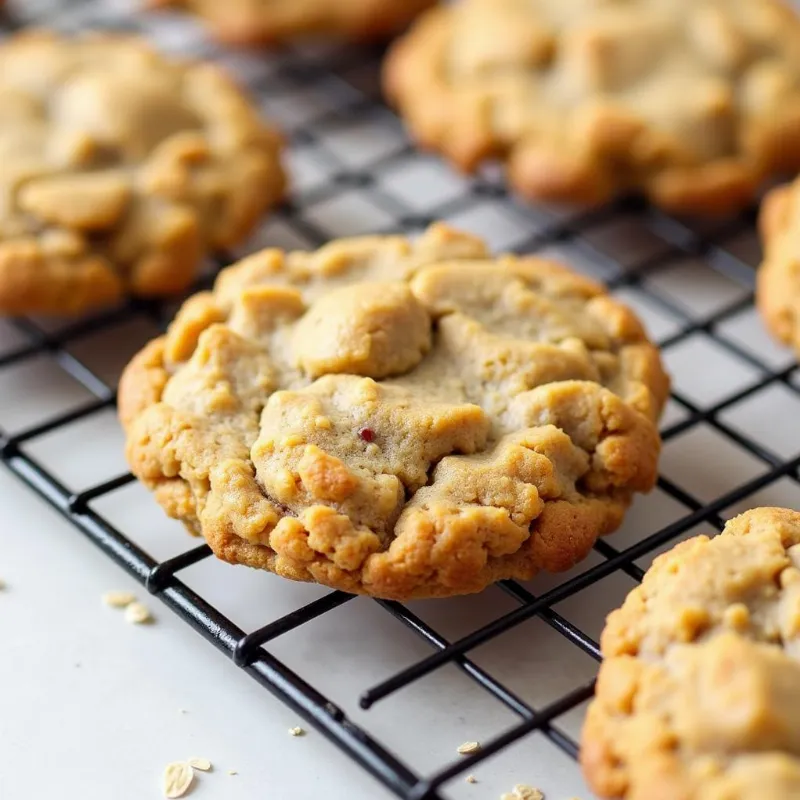 Freshly baked vegan oat banana cookies