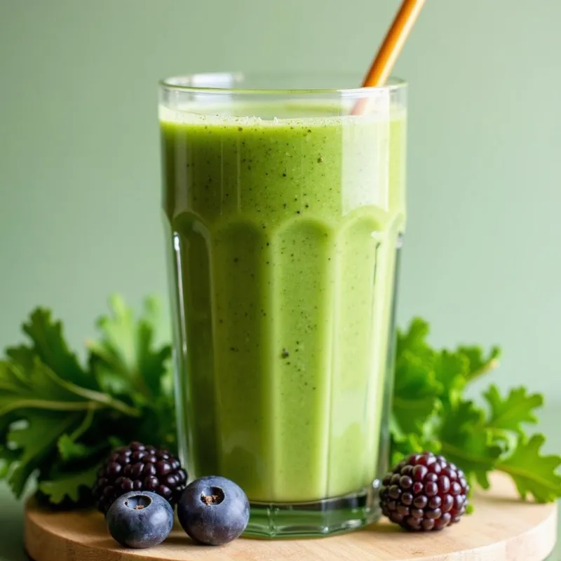 Green smoothie in a glass