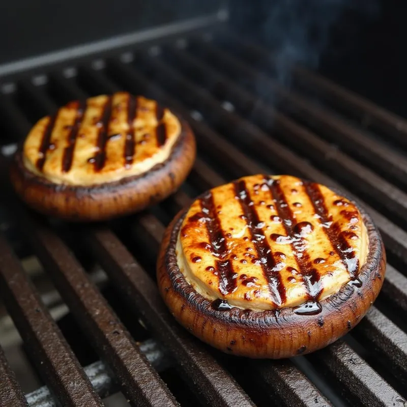 Grilling Marinated Portobello Mushrooms