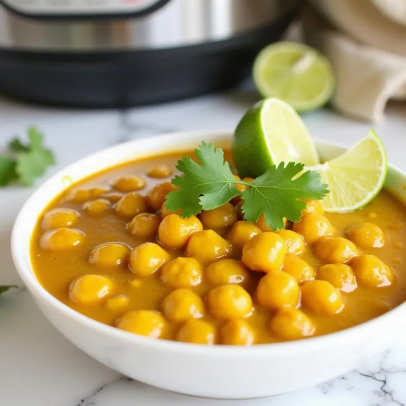 Vegan butter chickpea curry in an instant pot