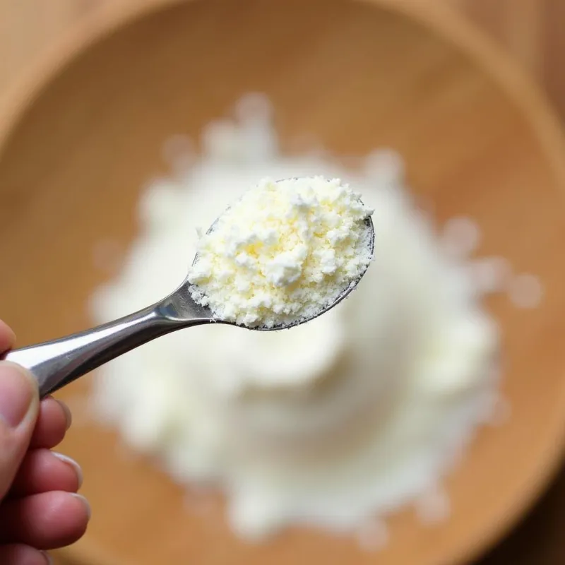 Kappa carrageenan powder in a spoon