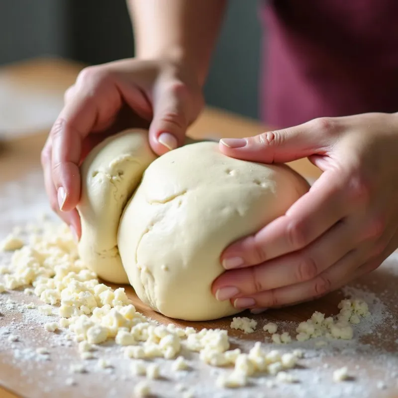 Kneading Dough for Vegan Pull-Apart Bread