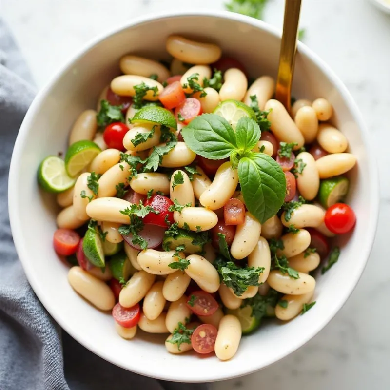 Lemony Herb White Bean Salad in a Bowl