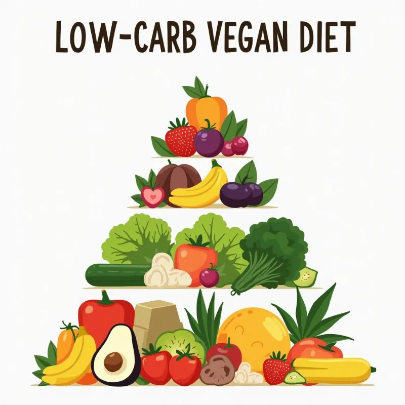 Low-carb vegan food pyramid