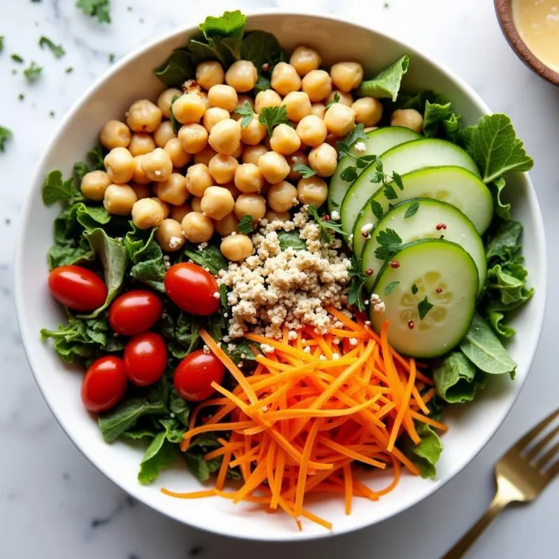 Colorful Low Carb Vegan Salad Bowl