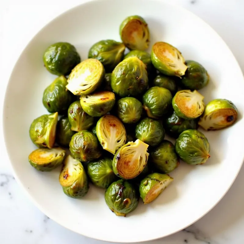 Serving of Maple Dijon Brussel Sprouts on Plate