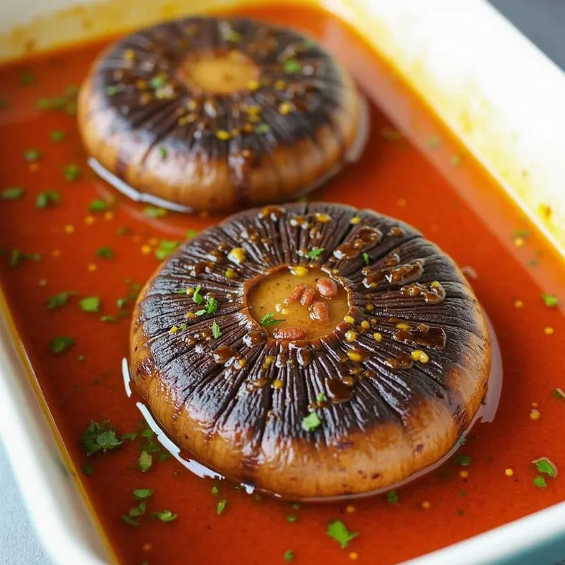 Marinating Portobello Mushrooms for Vegan Recipe