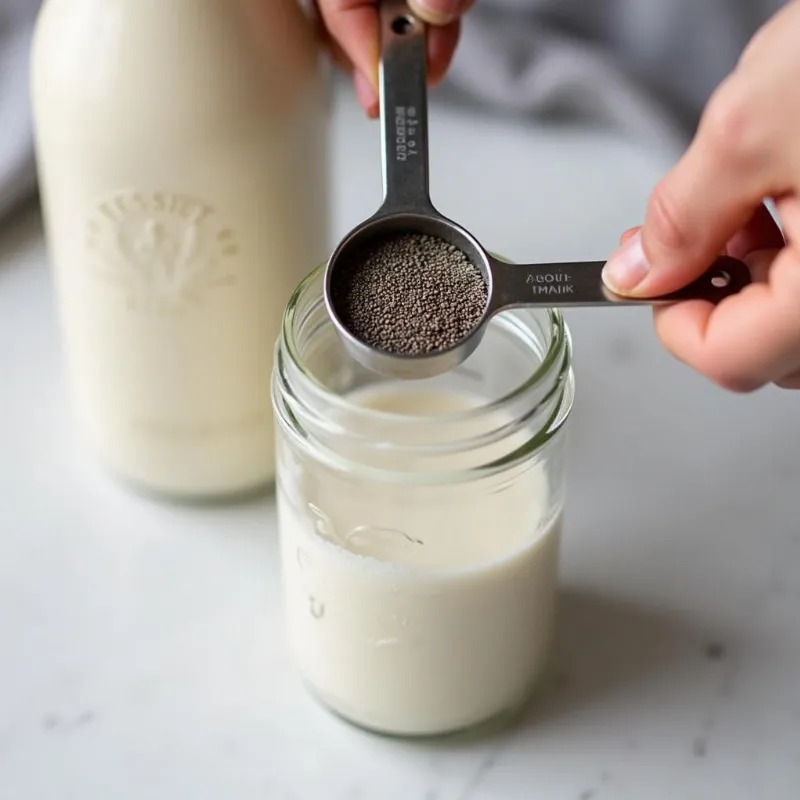 Measuring Chia Seeds and Almond Milk