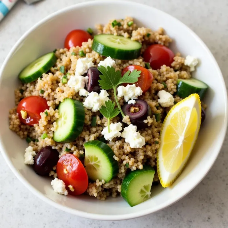 Mediterranean Quinoa Salad in a Bowl