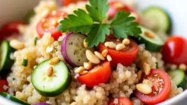 Vibrant Mediterranean Quinoa Salad in a bowl