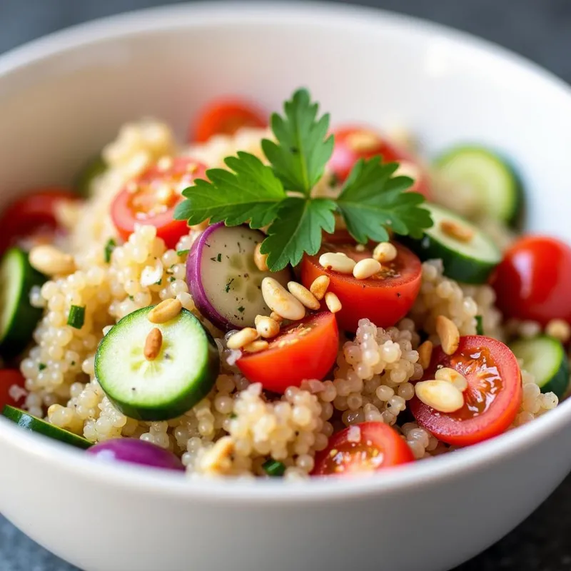 Vibrant Mediterranean Quinoa Salad in a bowl