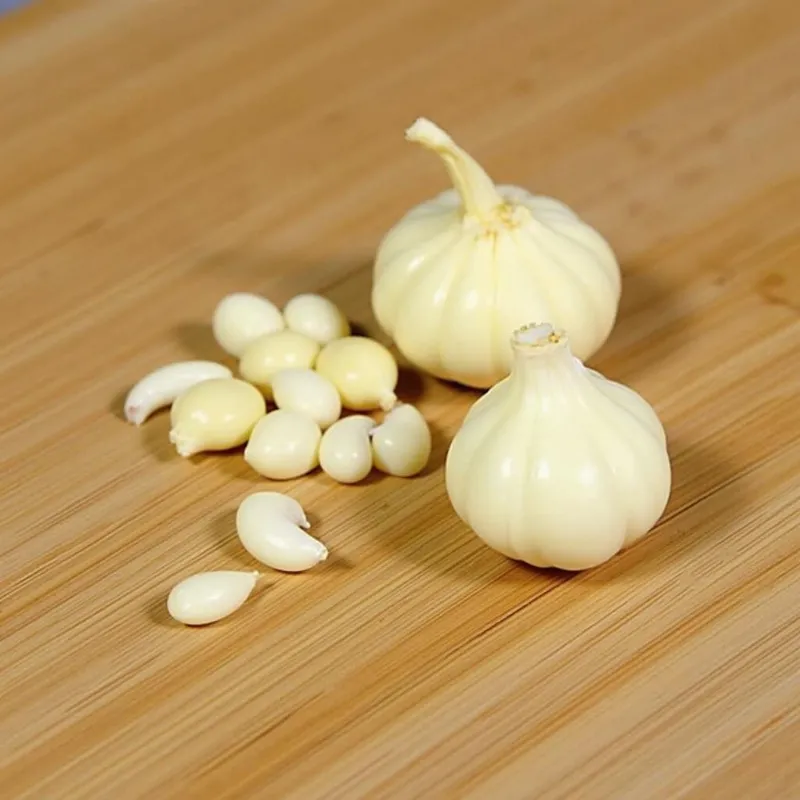 Minced garlic on a cutting board