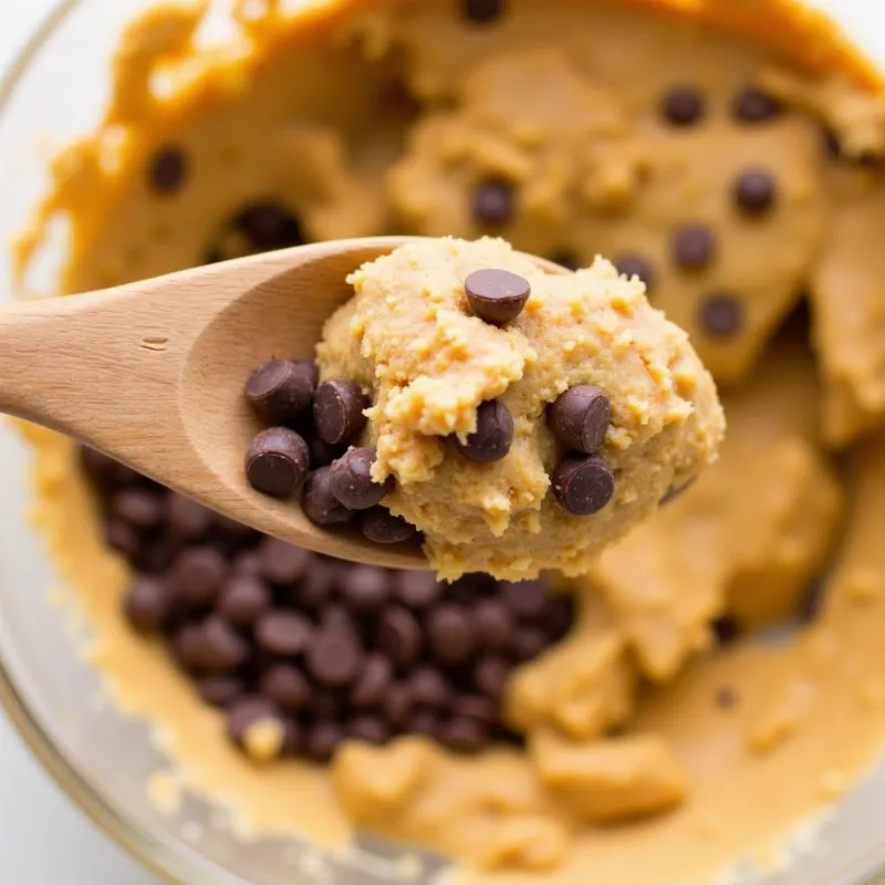 Mixing Chocolate Chips into Cookie Dough