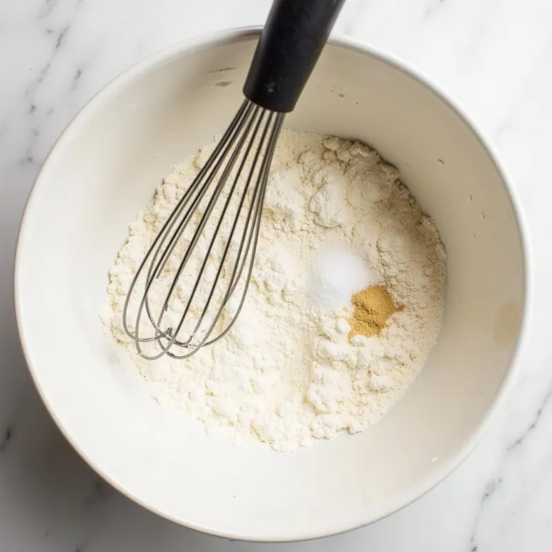 Mixing ingredients for vegan dumplings