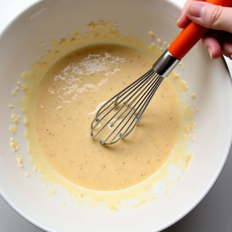 Mixing Vegan Banana Oat Pancake Batter